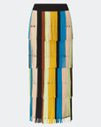 Za Za Knit Fringe Skirt front view on white background