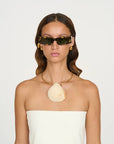 Sereia Necklace farther back front view on model