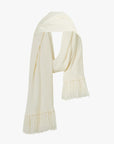 The Fringe Lightweight Knit Scarf by itself, wrapped back view