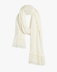 The Fringe Lightweight Knit Scarf by itself, wrapped