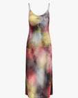 Multicolored slip dress on a white background