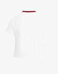 The Signature Chest Logo Ringer Top back view on white background