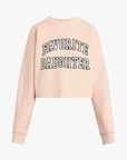 Pink sweatshirt with 'Favorite Daughter' text on a white background