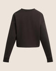 Cropped Signature Sweatshirt Espresso Sea Blue by itself back