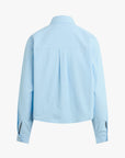 the light blue stripe jenni top on a white background, back
