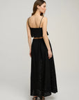 The Pretty Please Skirt full body back view with matching top on model
