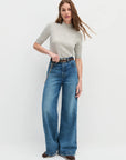 The Suede Statement Belt in Chocolate full body view
