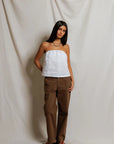 Gianna Linen Tube Top full body front