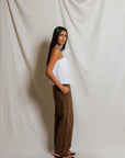 Gianna Linen Tube Top full body side