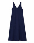 Navy blue dress on a white background