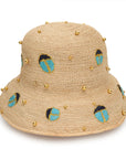 Scarab Embellished Raffia Bucket Hat by itself