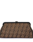 Patterned clutch bag on a white background