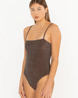 Lurex Malta One Piece Chocolate side/front view