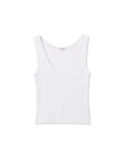 Maria V Neck Tank White laid flat