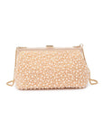 Pearl-handled clutch bag on a white background