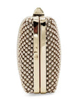 Gold and silver beaded ring on a white background