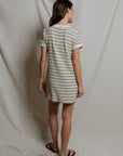 Nella Stripe Dress full body back view on model