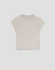 Long Line Bryce Cap Sleeve Tee Bone laid flat