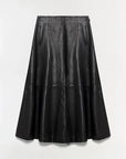 Black leather skirt on a white background
