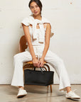 Sophie Sweater Rib Cami with sweater on shoulders
