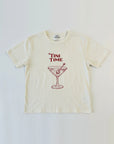 graphic tini time tee on a white background