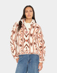 Ridge Pullover in Ivory Ikat front view on model