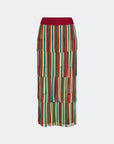 Multicolored striped skirt on a white background