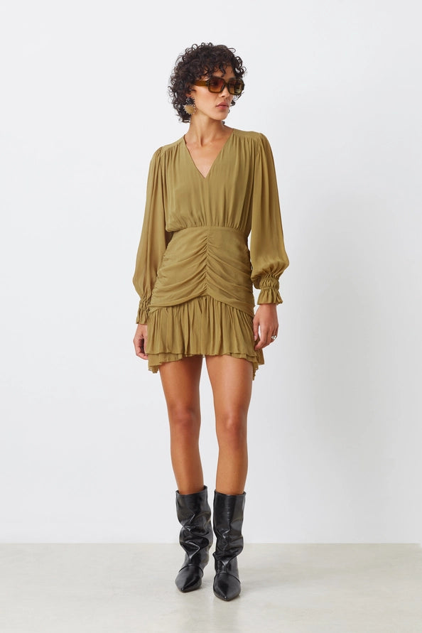 Clelia Long Sleeve Mini Dress full body front