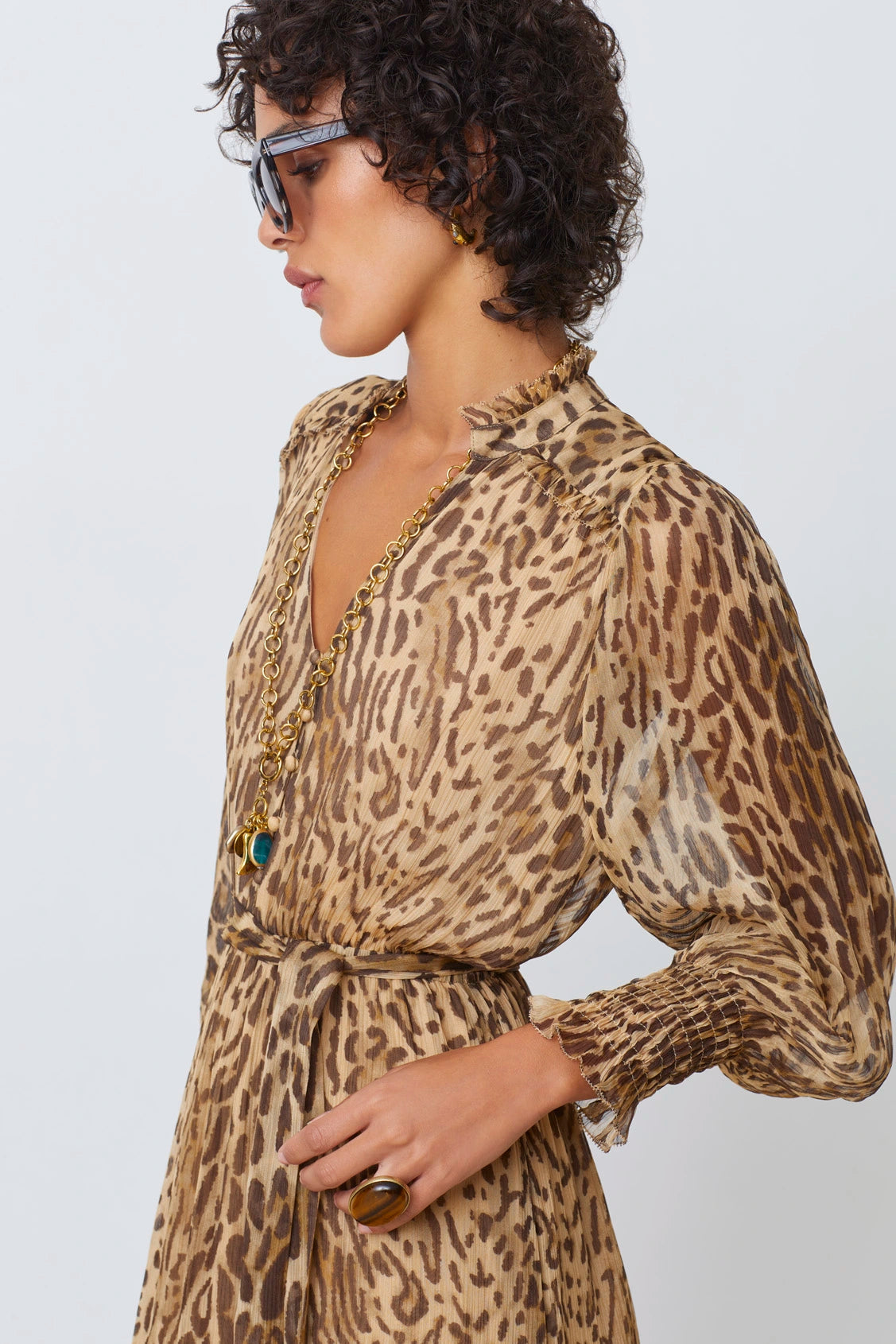 Cosmos Leopard Dress close up