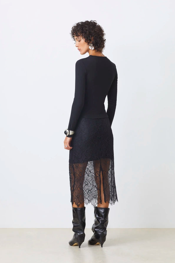 Mirko Top with lace skirt, back view