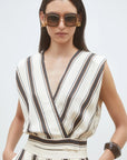Loane Short Striped Top front