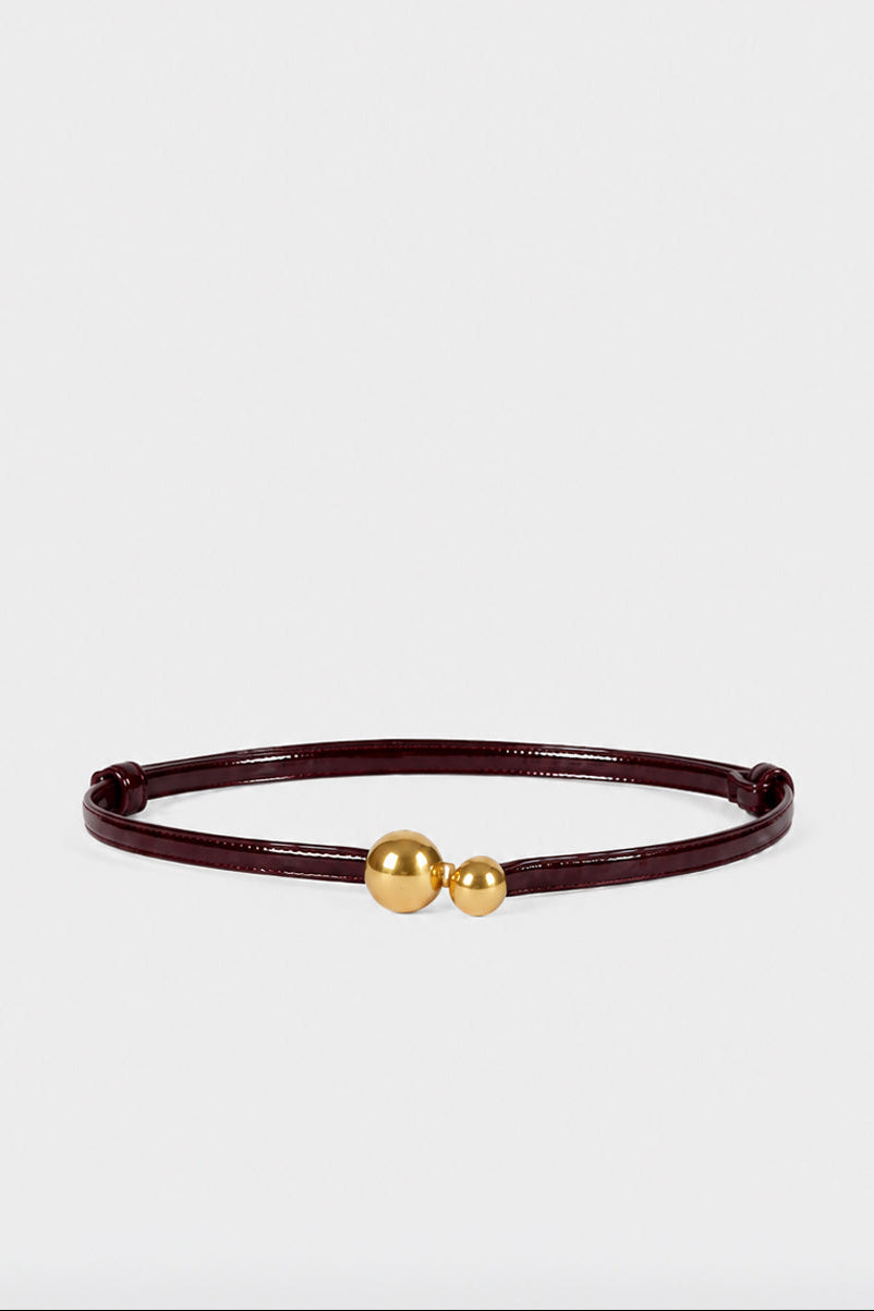 Animi Belt in Prune front view on white background