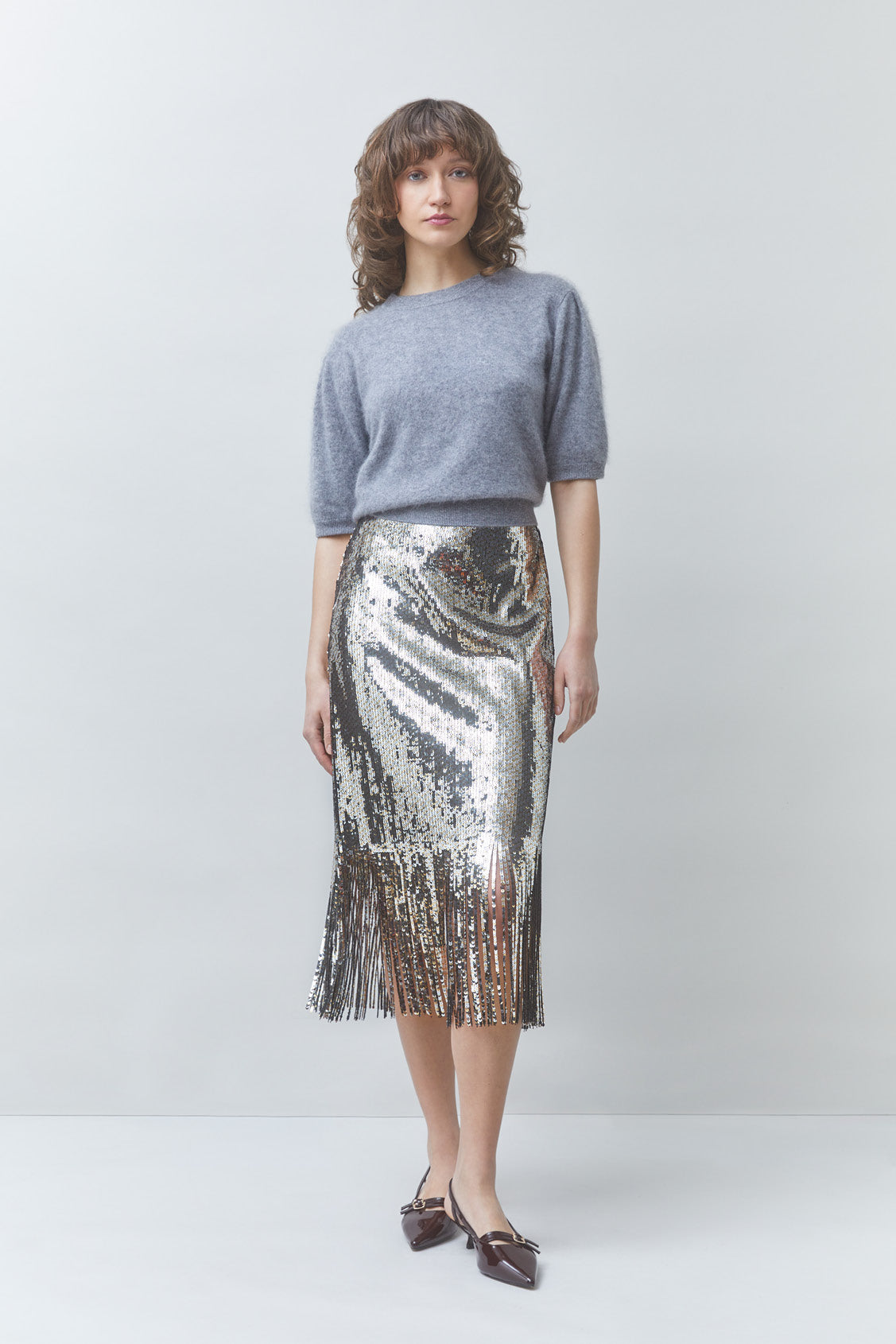 Fox Midi Skirt front view on model