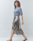 Fox Midi Skirt side view on model
