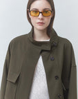 Dona Jacket close up front view on model