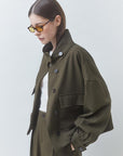Dona Jacket close up side view on model