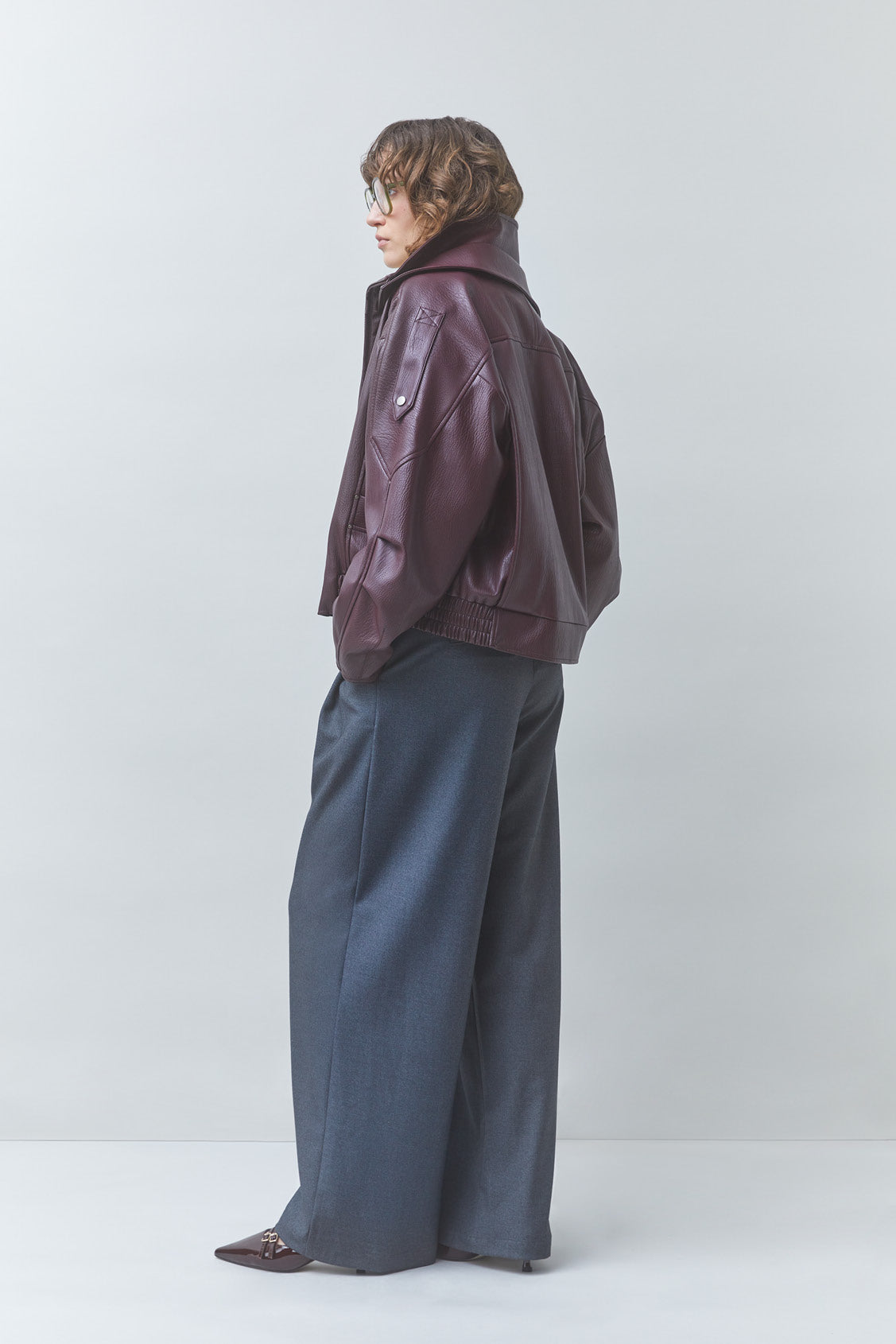 Early Jacket full body side view on model