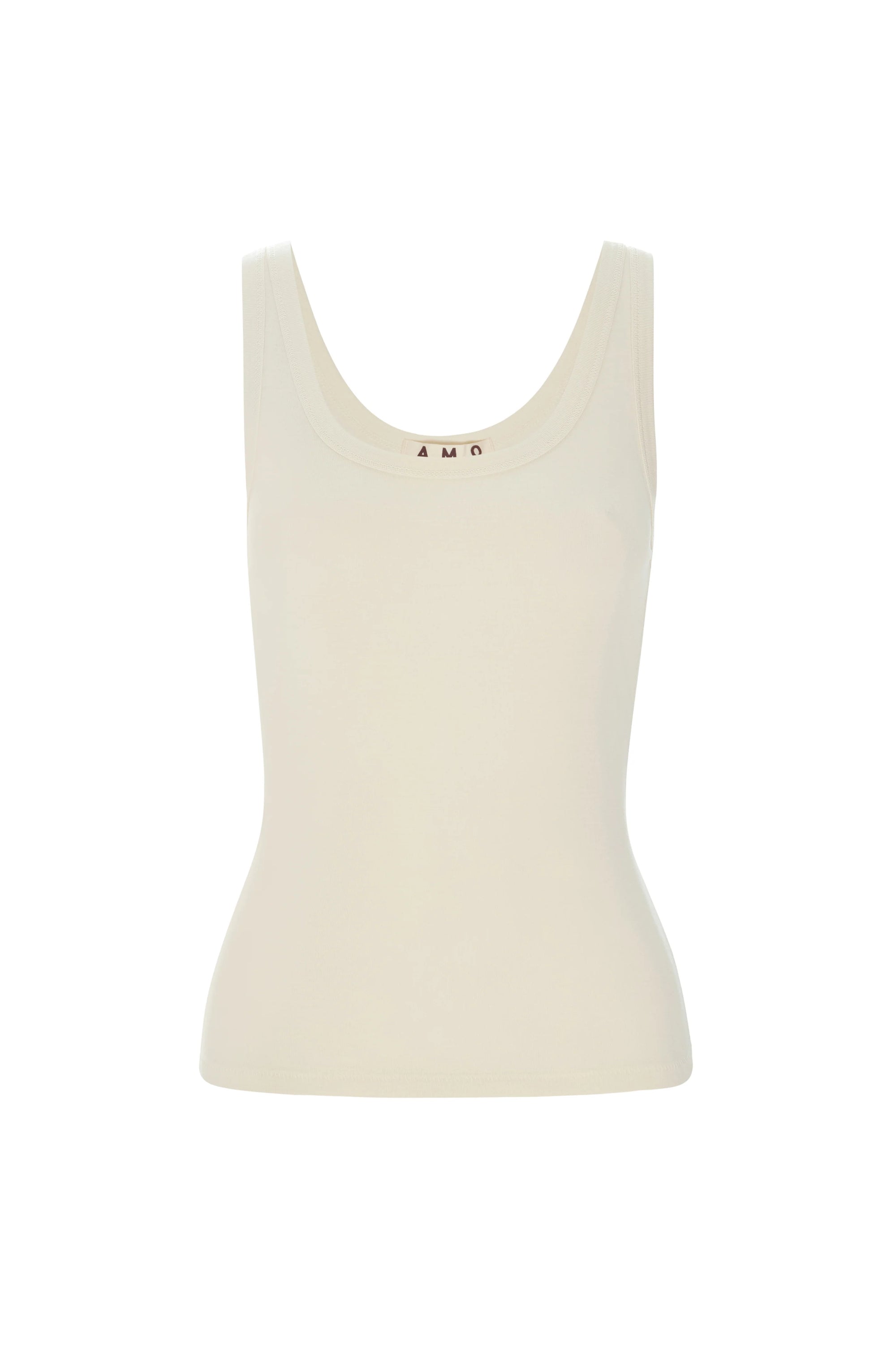 Beige tank top on a white background