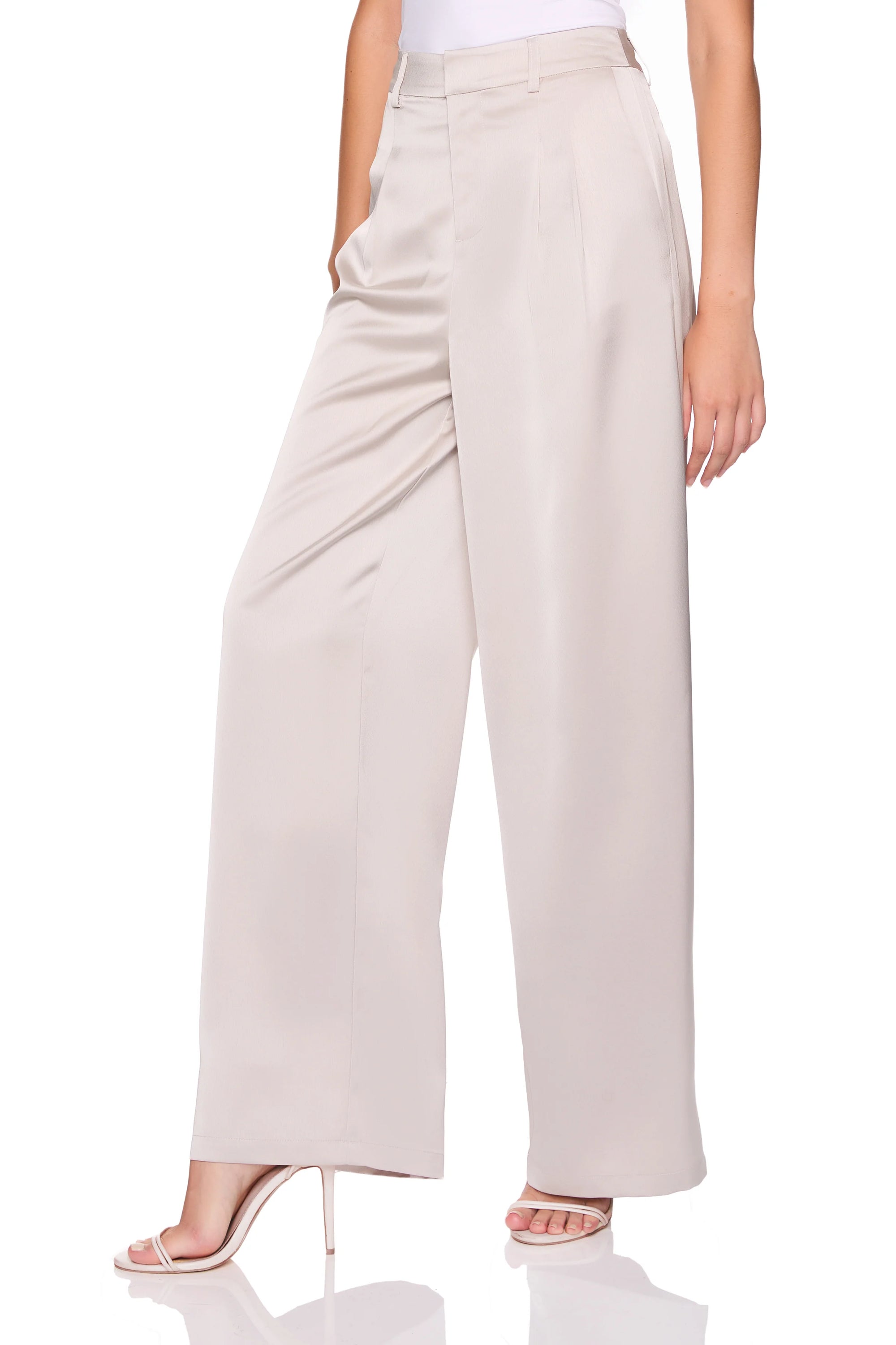 Satin Pleat Pant close up