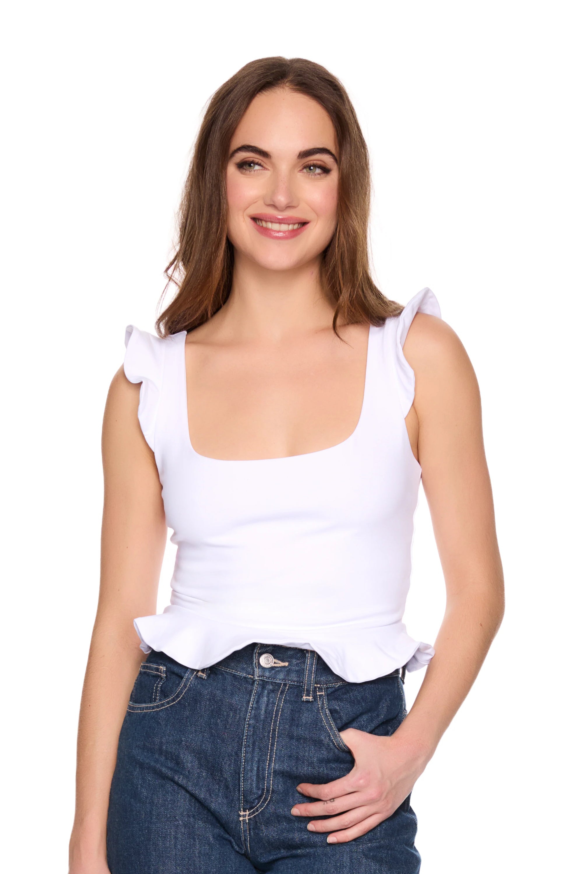 Flutter Sleeveless Top close up