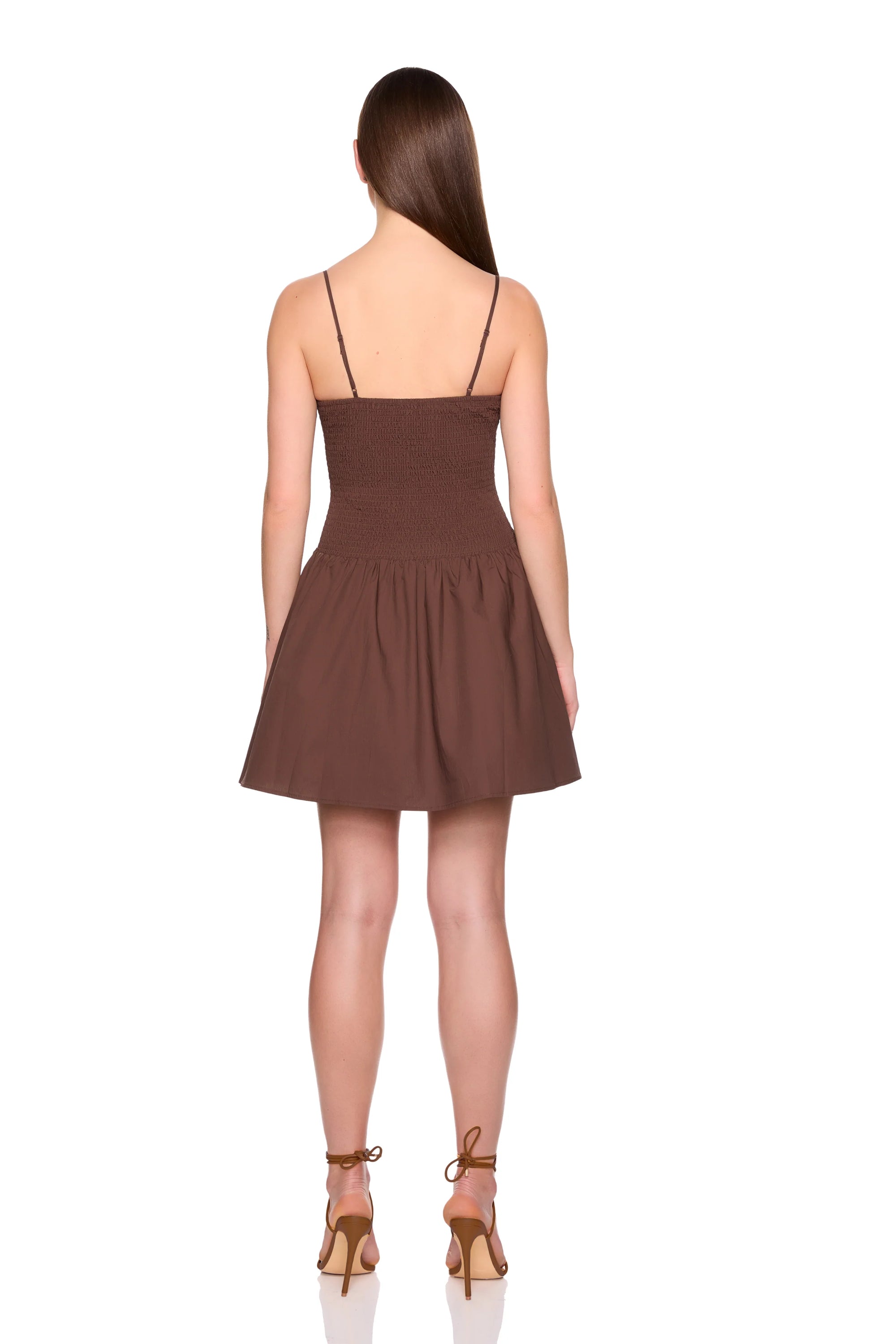 Poplin String Smocking Dress back view