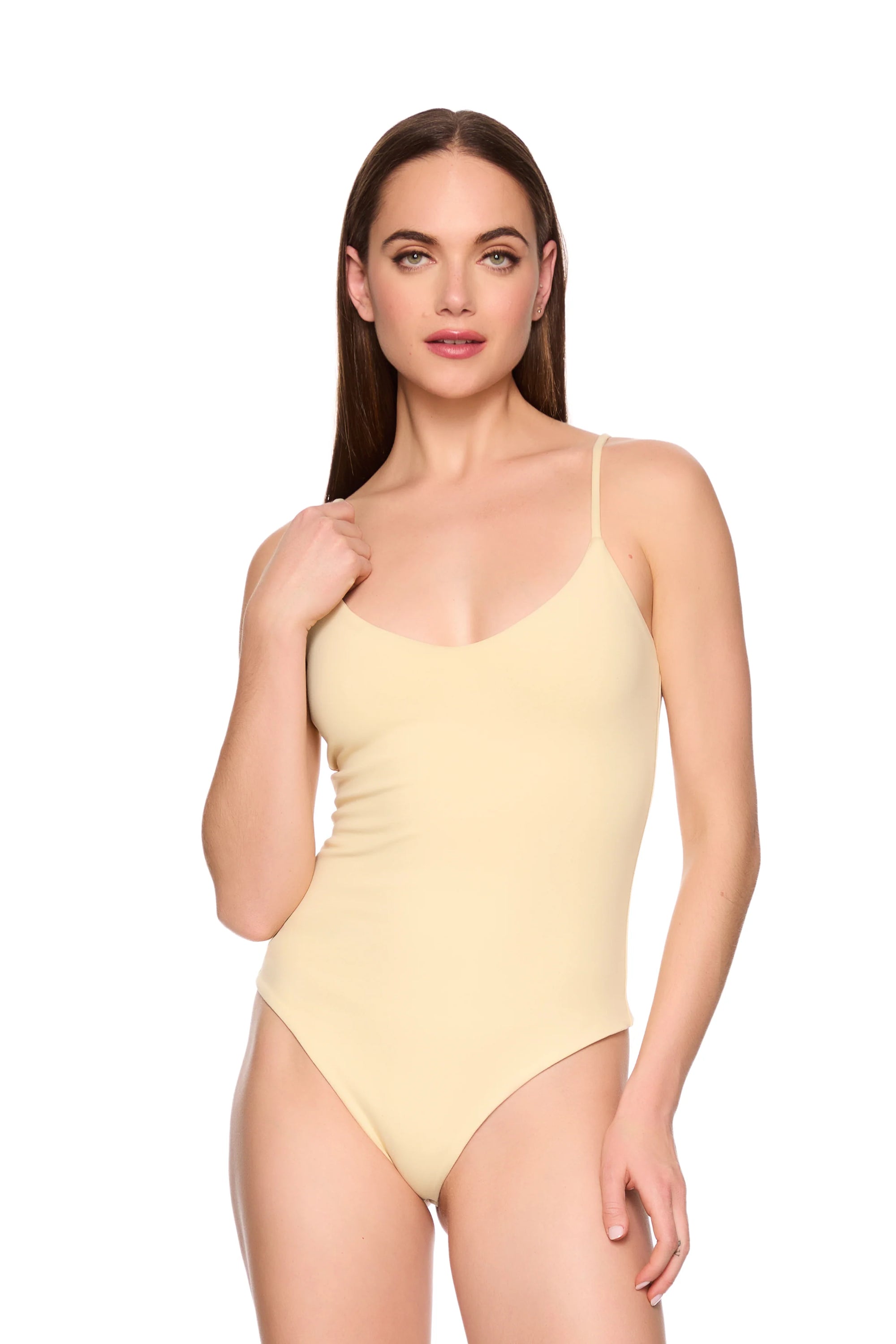 Very V String Bodysuit Whipped Cream full view