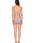 Stripe Swim Bikini Bottom and Stripe Swim Bandeaux full body back