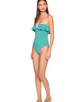 Swim Ruffle V Wire One Piece full body side