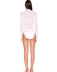 Pointelle Sweater Crew full body back