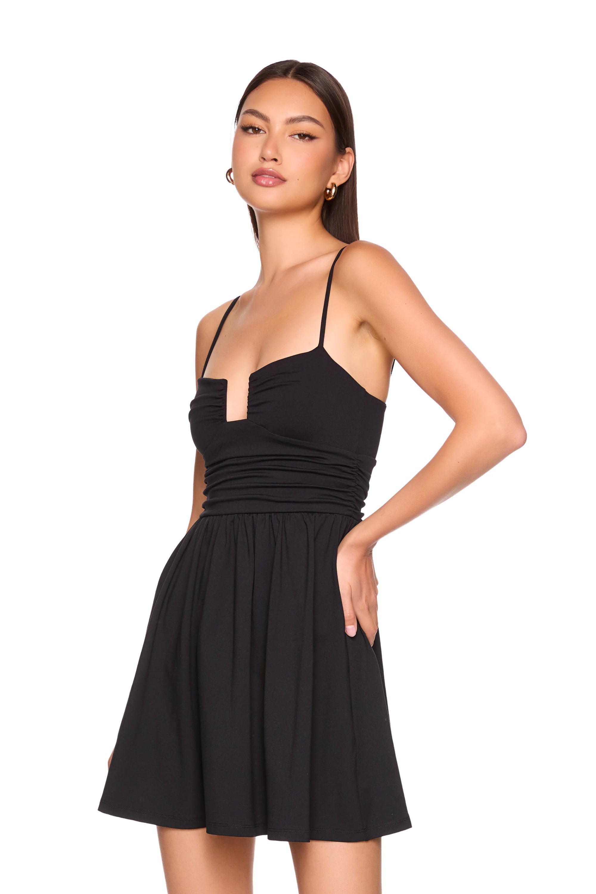 Square Wire Sweetheart Flare Dress close up side view