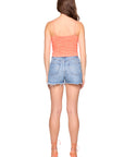 All Gathered String Top full body back