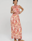 Selca Panel Top and Selca Midi Skirt full body front