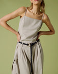 The Woven Knot Belt front view on model