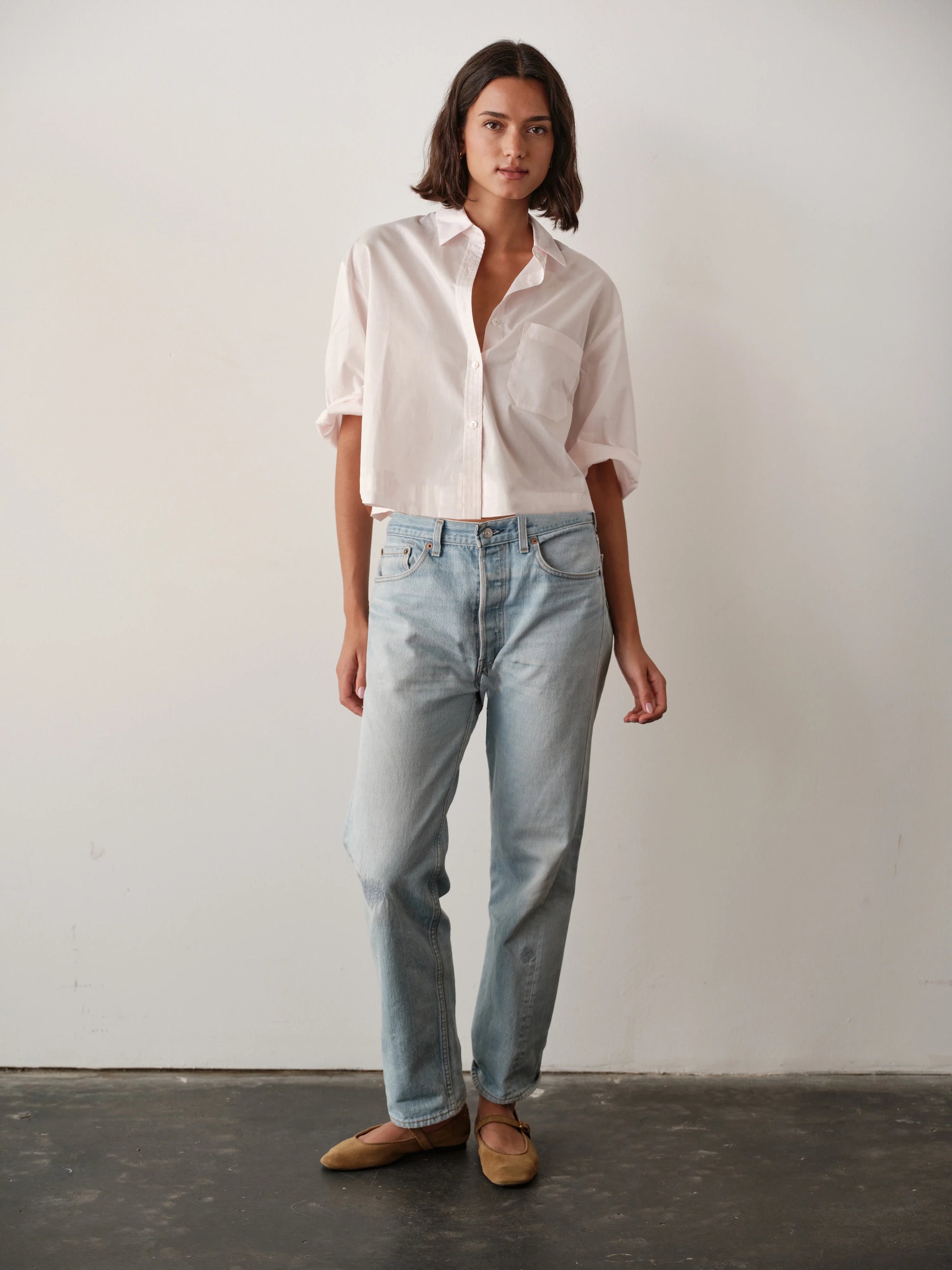 The Pixie Shirt full body front view on model